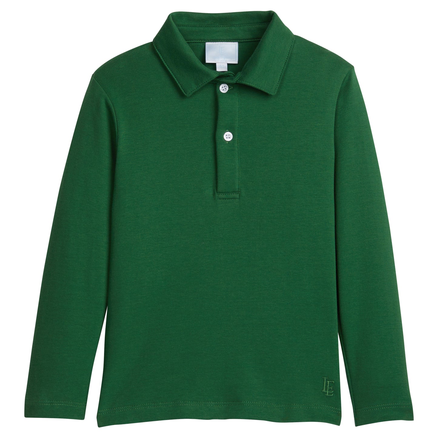 Little English Long Sleeve Polo - Hunter Green