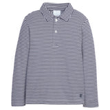 Little English Long Sleeve Polo - Navy Stripe