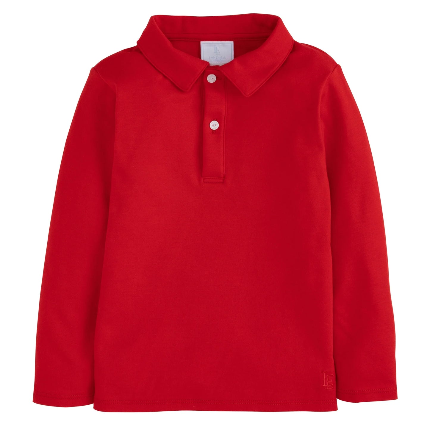 Little English Long Sleeve Polo - Red