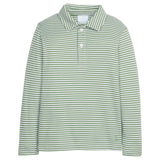 Little English Long Sleeve Polo - Watercress Stripe