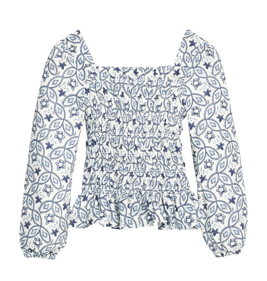 Bisby Long Sleeve India Top- Islington Indigo
