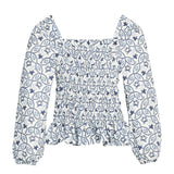 Bisby Long Sleeve India Top- Islington Indigo
