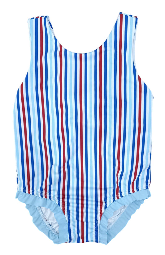 James and Lottie Patriotic Stripe Lottie One Piece Swimsuit