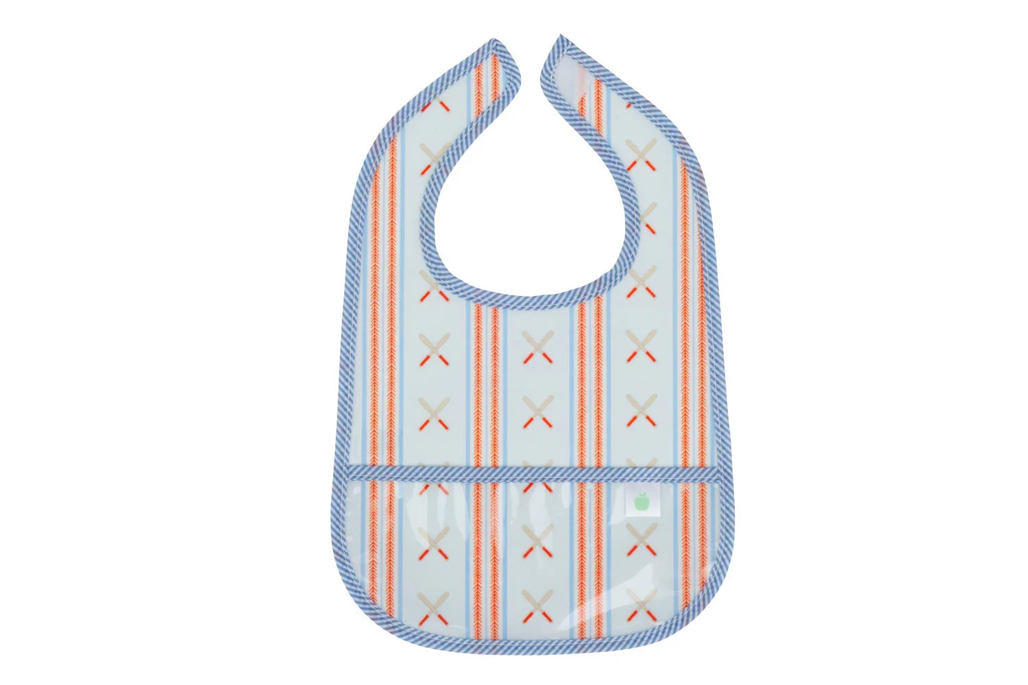 Apple of My Isla The Wipe It Bib- Baseball