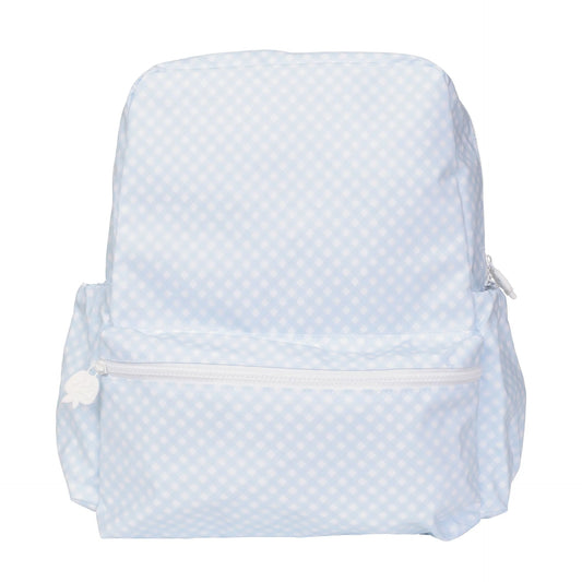 Apple Of My Isla Blue Gingham Large Backpack