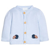 Little English Football Helmet Crochet Cardigan