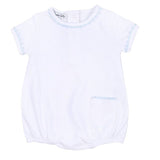 Magnolia Baby Baby Joy Embroidered Short Sleeve Bubble- Blue
