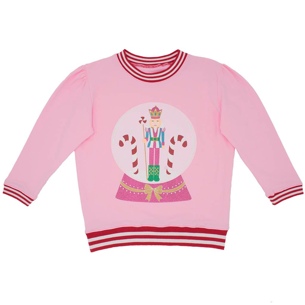 Azarhia Light Pink Glitter Nutcracker Sweatshirt