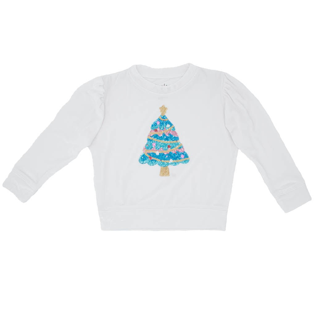 Azarhia Sequin Christmas Tree Velvet Sweatshirt