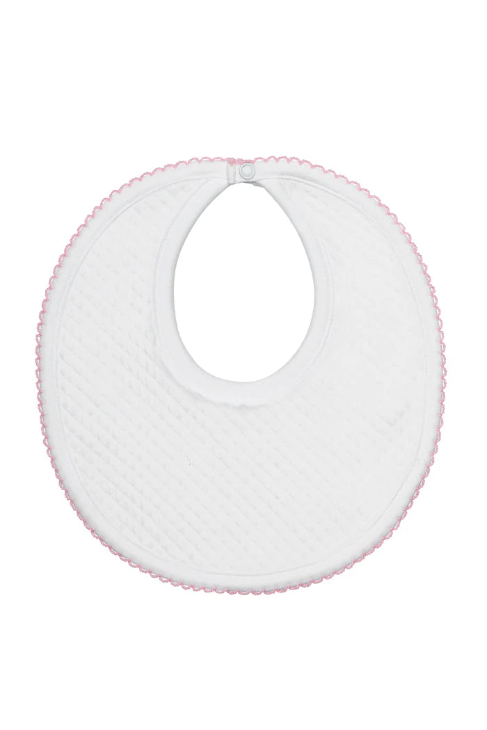 Nellapima Milano Baby Bib- Pink Picot Trim