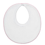Nellapima Milano Baby Bib- Pink Picot Trim
