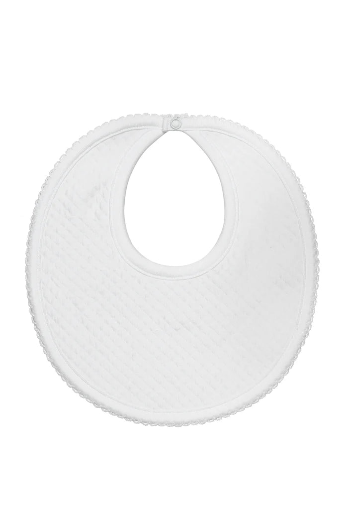 Nellapima Milano Baby Bib- White Picot Trim