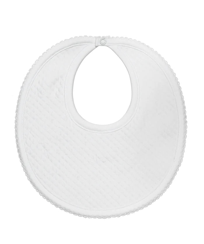 Nellapima Milano Baby Bib- White Picot Trim
