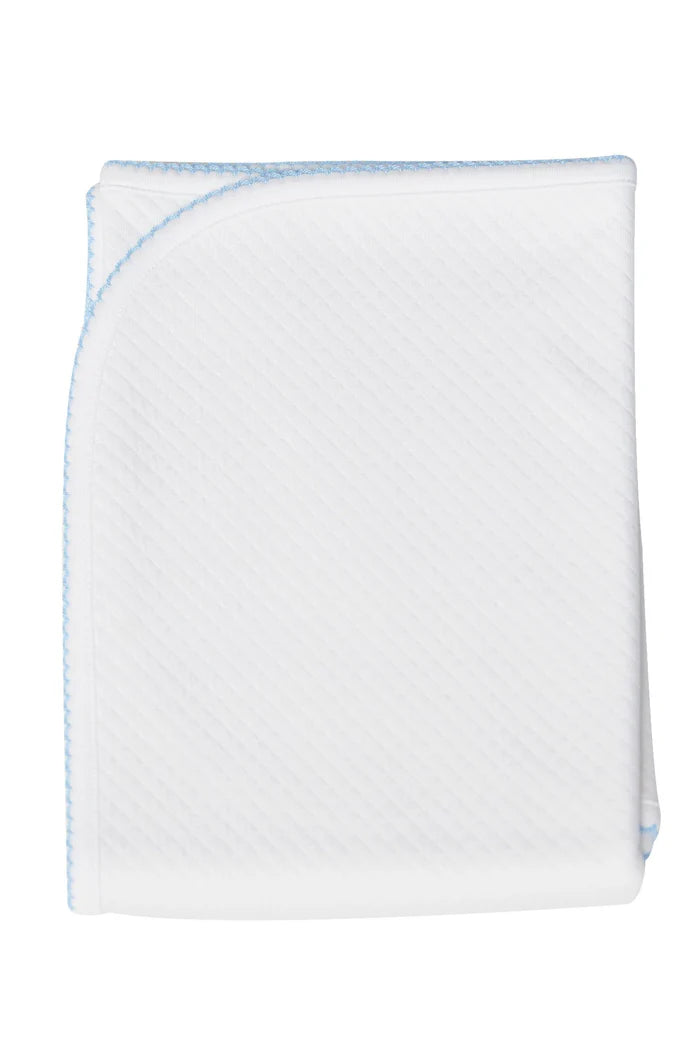 Nellapima Milano Baby Blanket- Blue Picot Trim