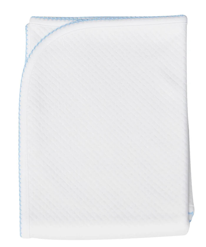 Nellapima Milano Baby Blanket- Blue Picot Trim