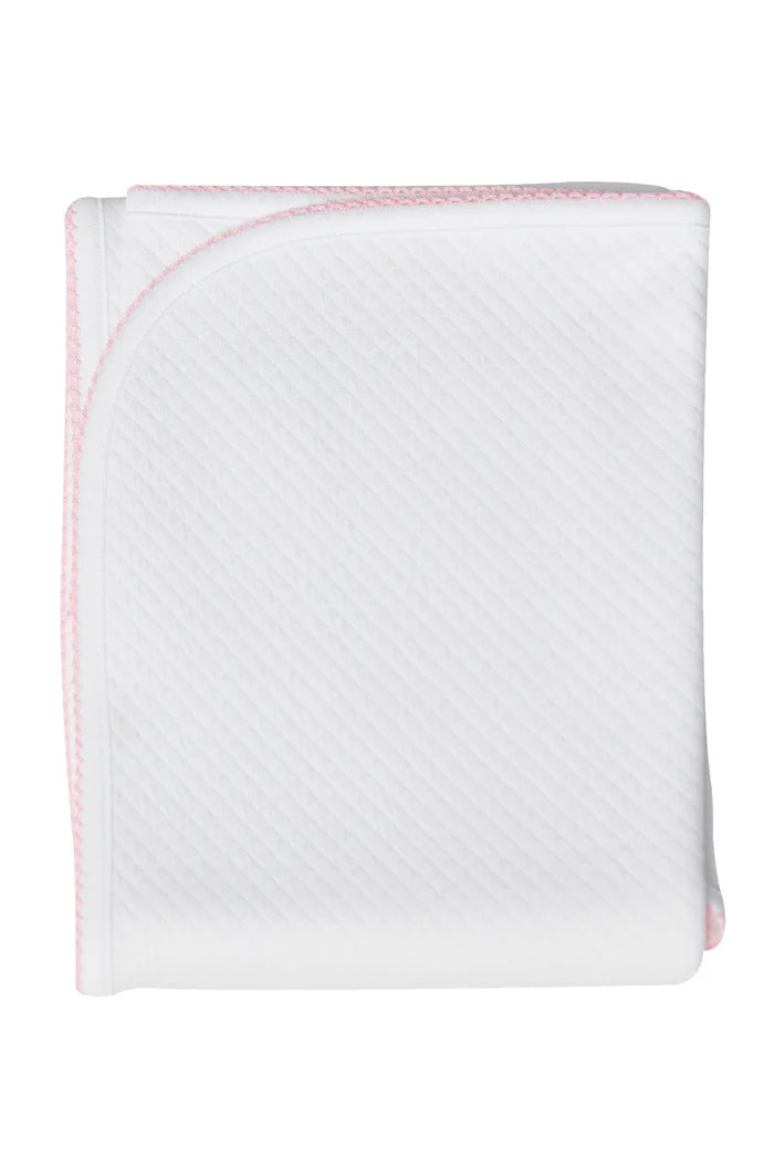 Nellapima Milano Baby Blanket- Pink Picot Trim