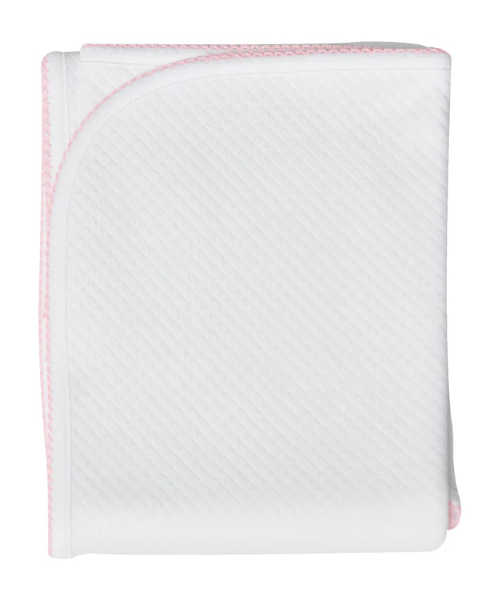 Nellapima Milano Baby Blanket- Pink Picot Trim