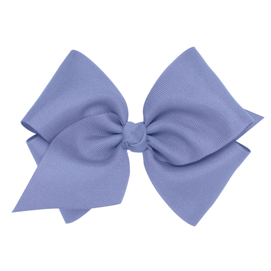 King Grosgrain Hair Bow with Center Knot - Bluebird