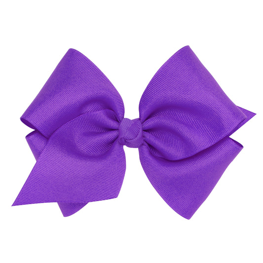 King Grosgrain Hair Bow with Center Knot - Delphinium