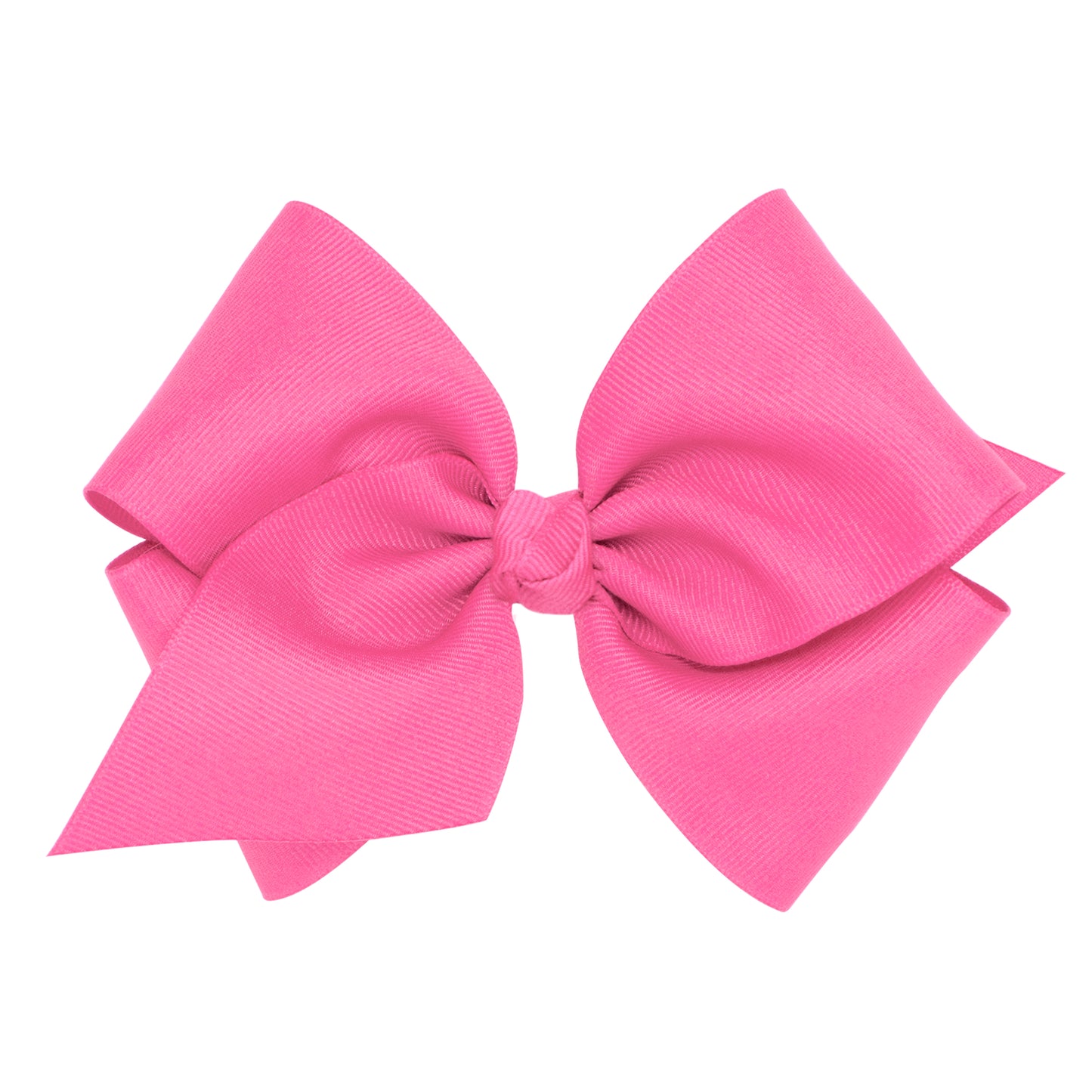 King Grosgrain Hair Bow with Center Knot - Hot Pink