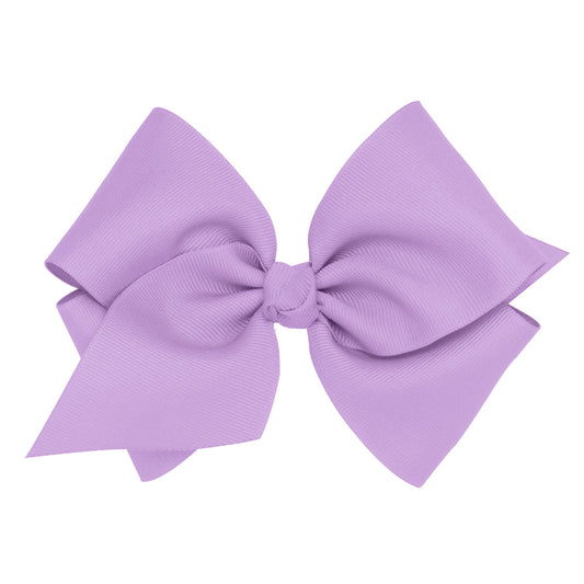 King Grosgrain Hair Bow with Center Knot - Light Orchid