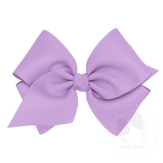 Wee Ones Mini King Classic Grosgrain Bow- Light Orchid