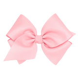 King Grosgrain Hair Bow with Center Knot - Light Pink