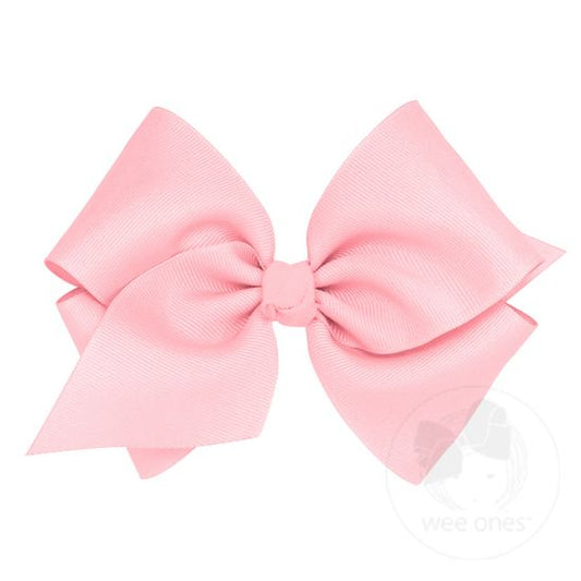 Wee Ones Mini King Classic Grosgrain Bow- Light Pink