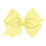 King Grosgrain Hair Bow with Center Knot - Light Yellow
