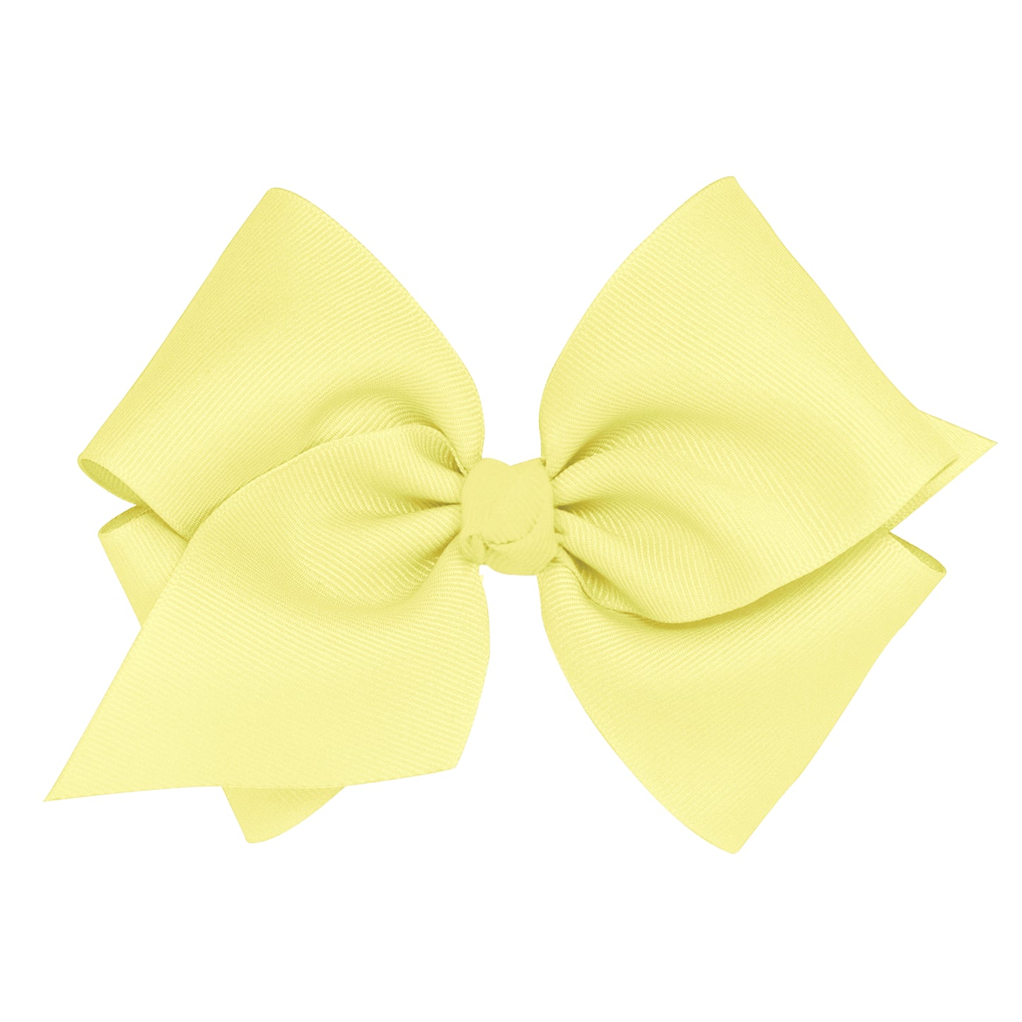 King Grosgrain Hair Bow with Center Knot - Light Yellow