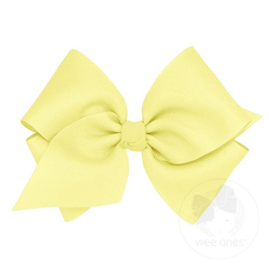 Wee Ones Mini King Classic Grosgrain Bow- Light Yellow