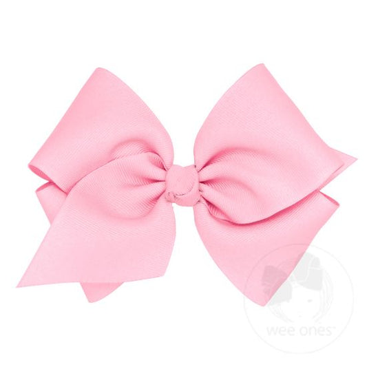 Wee Ones Mini King Classic Grosgrain Bow- Pearl