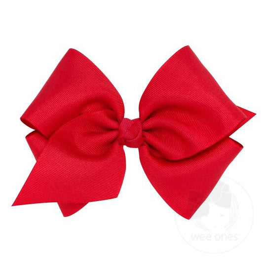 Wee Ones Mini King Classic Grosgrain Bow- Red