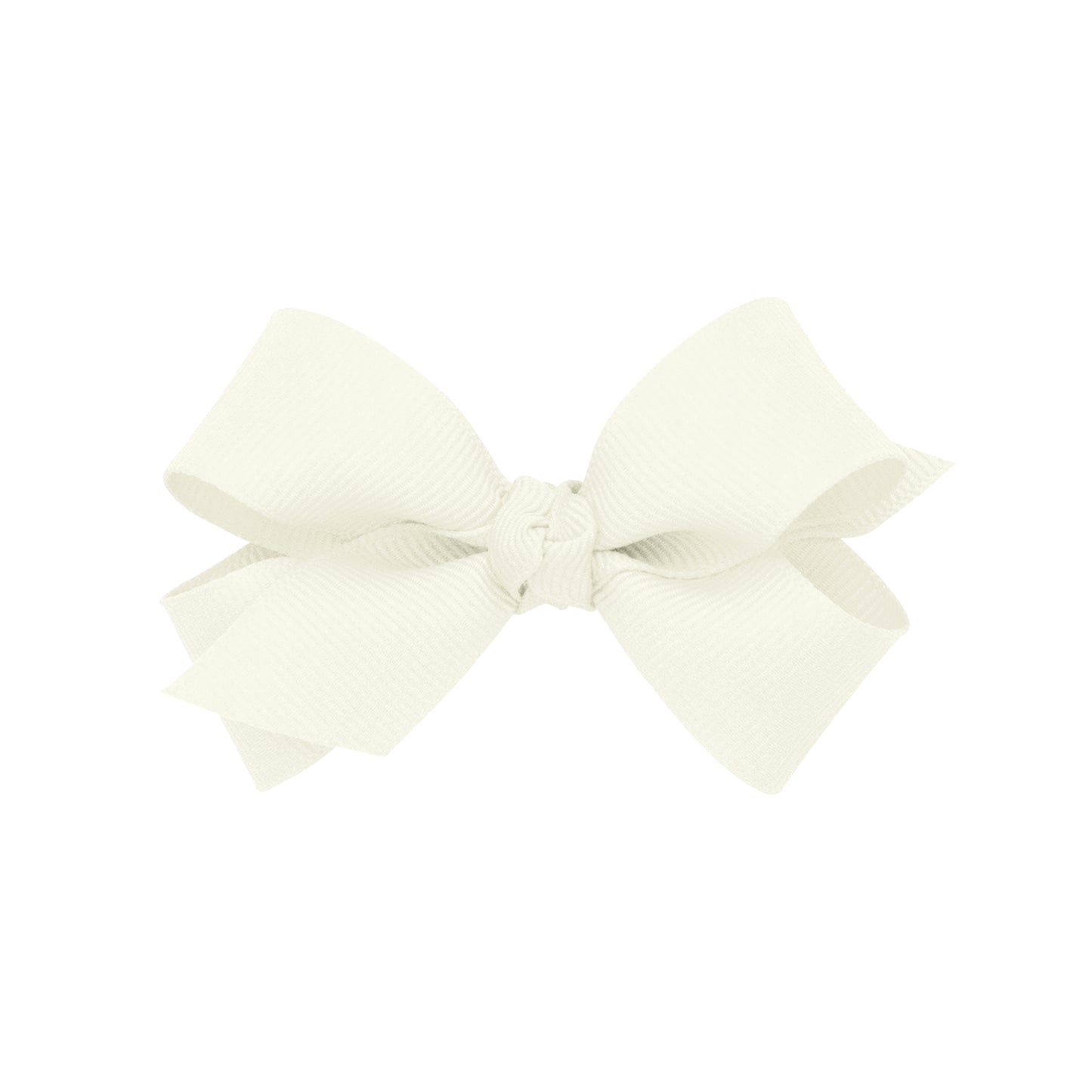Mini Grosgrain Hair Bow with Center Knot - Antique White
