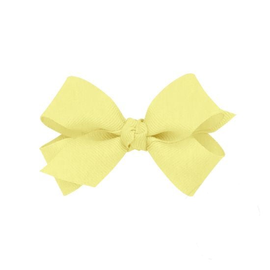 Wee Ones Mini Grosgrain Hair Bow with Center Knot - Light Yellow