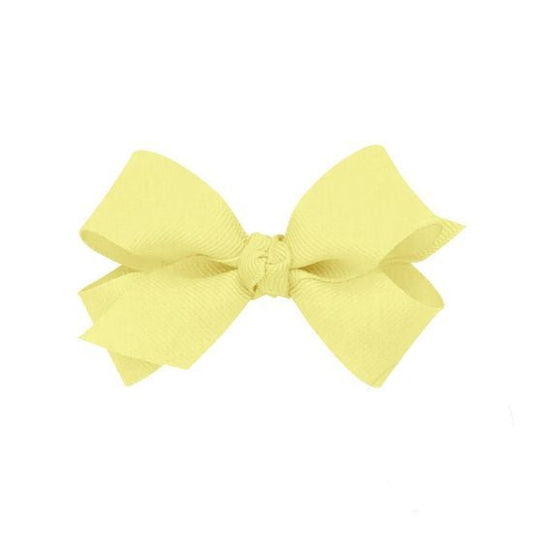 Wee Ones Mini Grosgrain Hair Bow with Center Knot - Light Yellow
