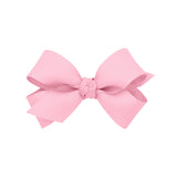 Mini Grosgrain Hair Bow with Center Knot - Pearl Pink