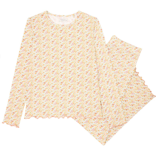 Women's Marigold Floral Pima Pajamas Set