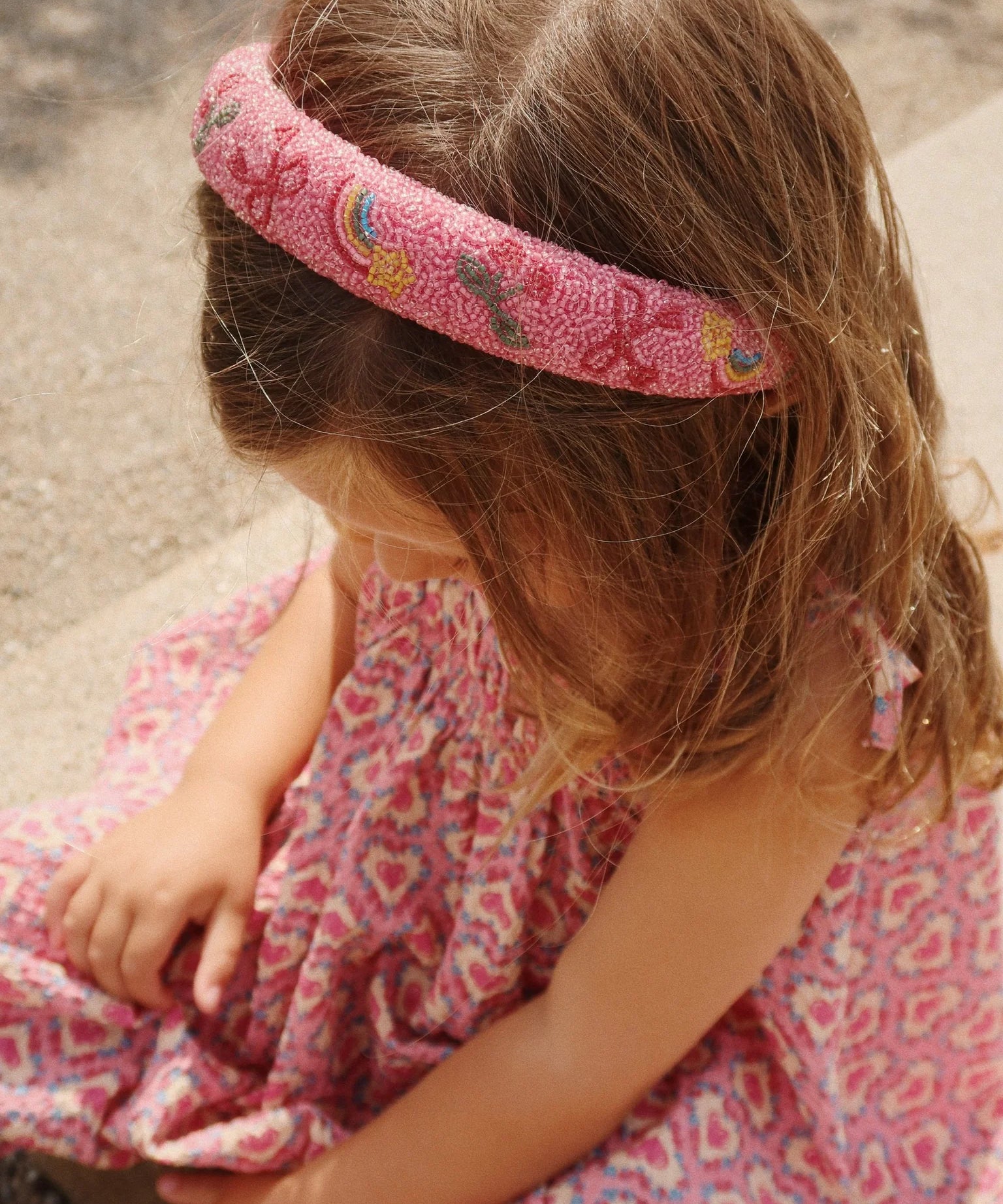 Beaded Headband- Bubblegum