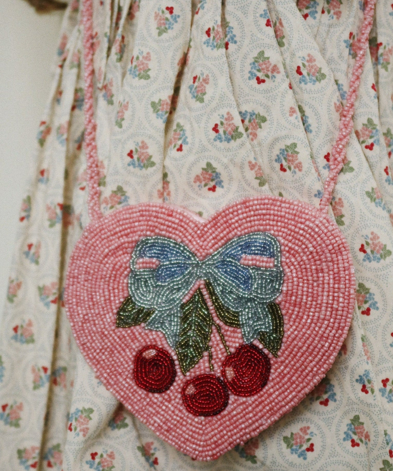 Beaded Heart Bag- Amarena