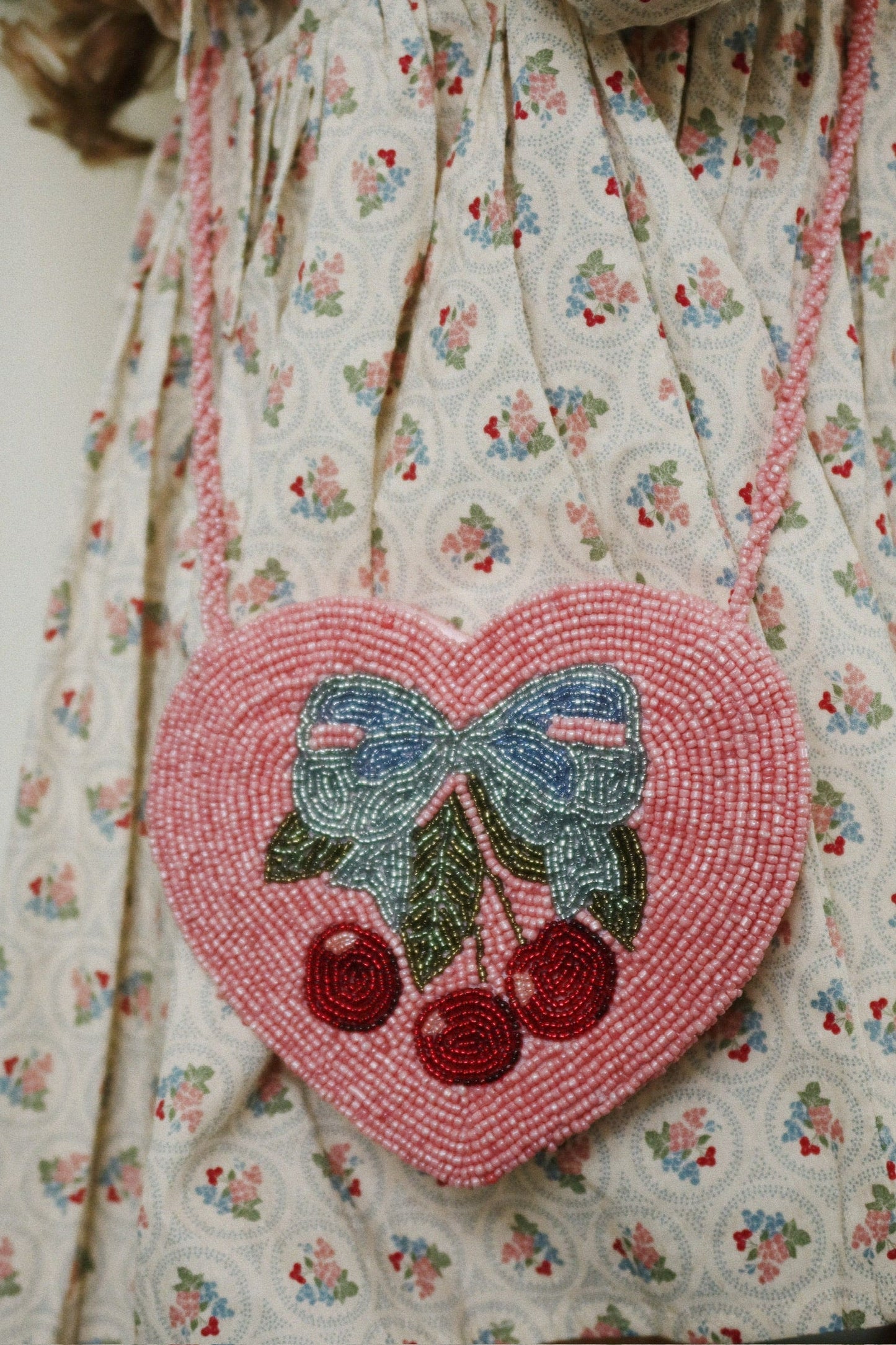 Beaded Heart Bag- Amarena