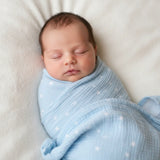 Alimrose Muslin Swaddle- Starry Night Baby Blue