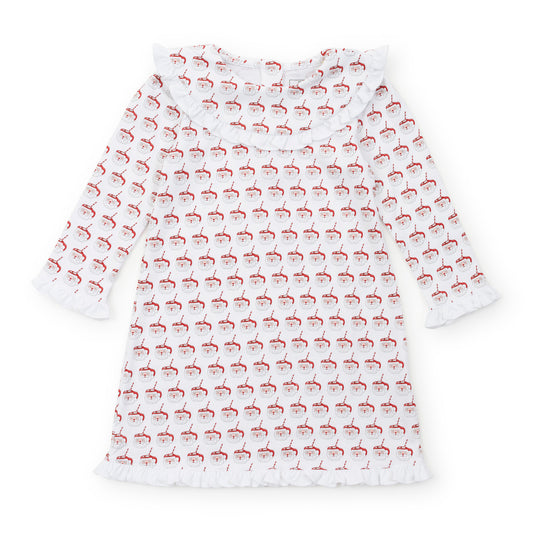 Lila and Hayes Madeline Girls' Pima Cotton Dress - Hot Cocoa Santa