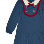 La Coqueta Petrol Blue Madena Girl Merino Knitted Dress