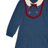 La Coqueta Petrol Blue Madena Girl Merino Knitted Dress