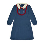 La Coqueta Petrol Blue Madena Girl Merino Knitted Dress