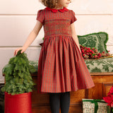 Marguerite Red Tartan Smocked Dress