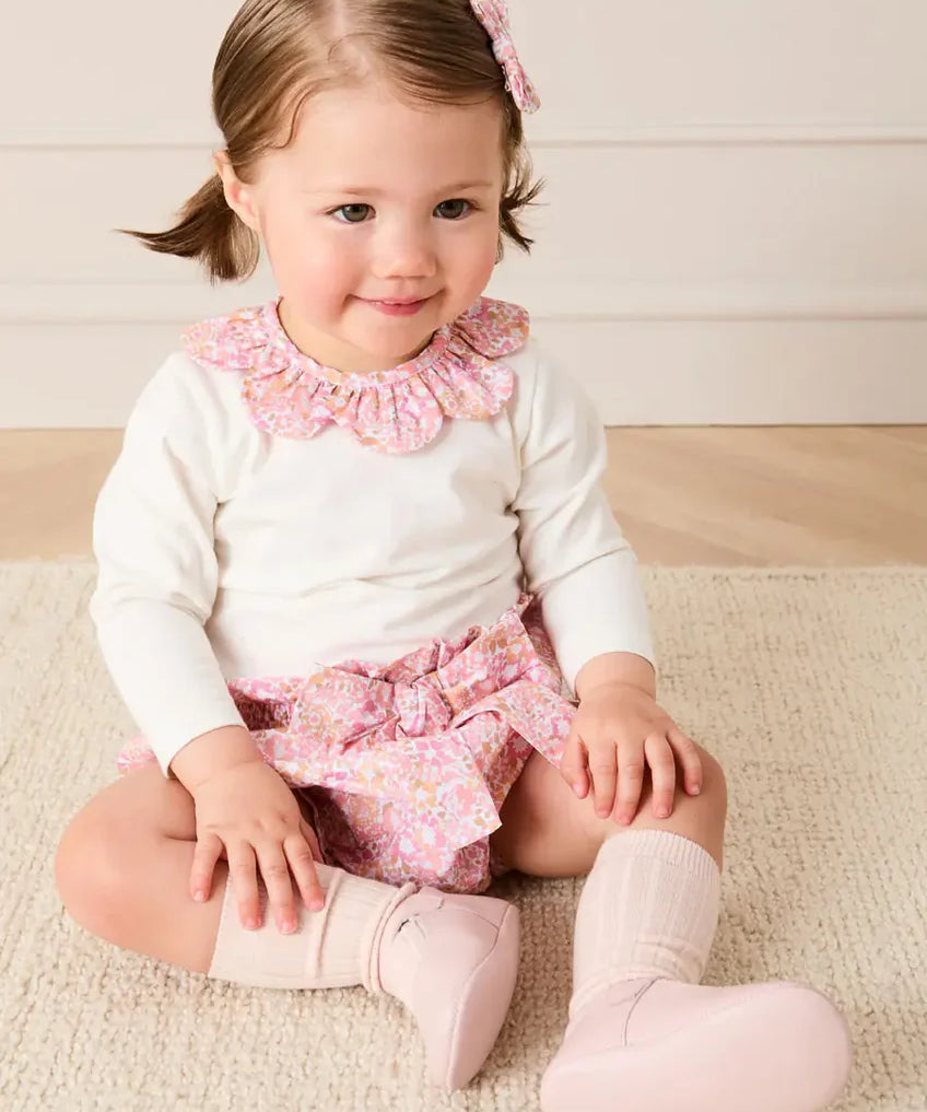 Nellie Floral Bow Detail Bloomers in Pink