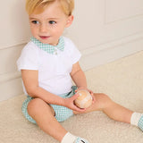 Pepa London Lucas Check Button Detail Bloomers in Green