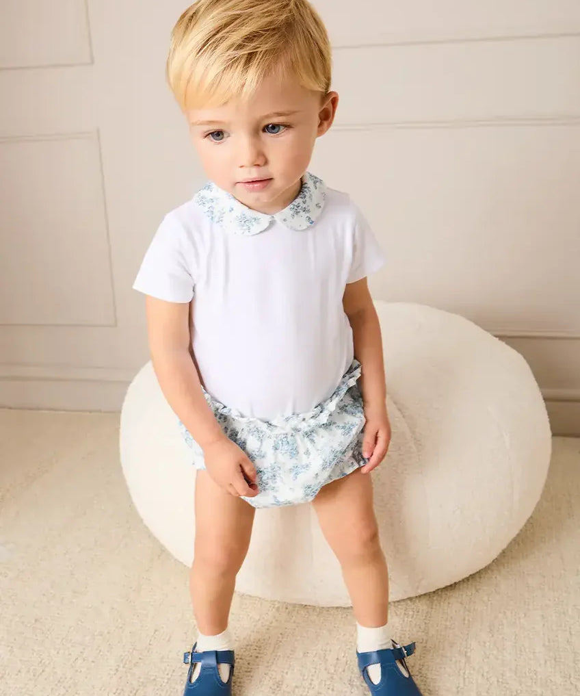 Audrey Toile Elasticated Waist Bloomers in Blue